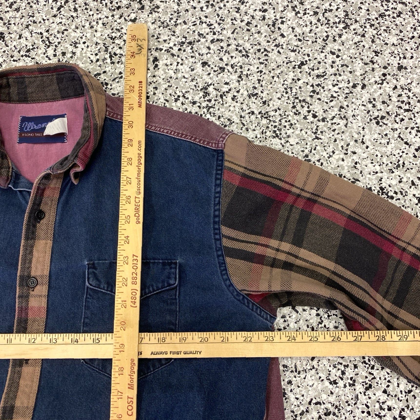 Wrangler VINTAGE Wrangler Western Shirt Mens XL Plaid Heavy Denim Rodeo Work Size US XL / EU 56 / 4 - 4 Thumbnail
