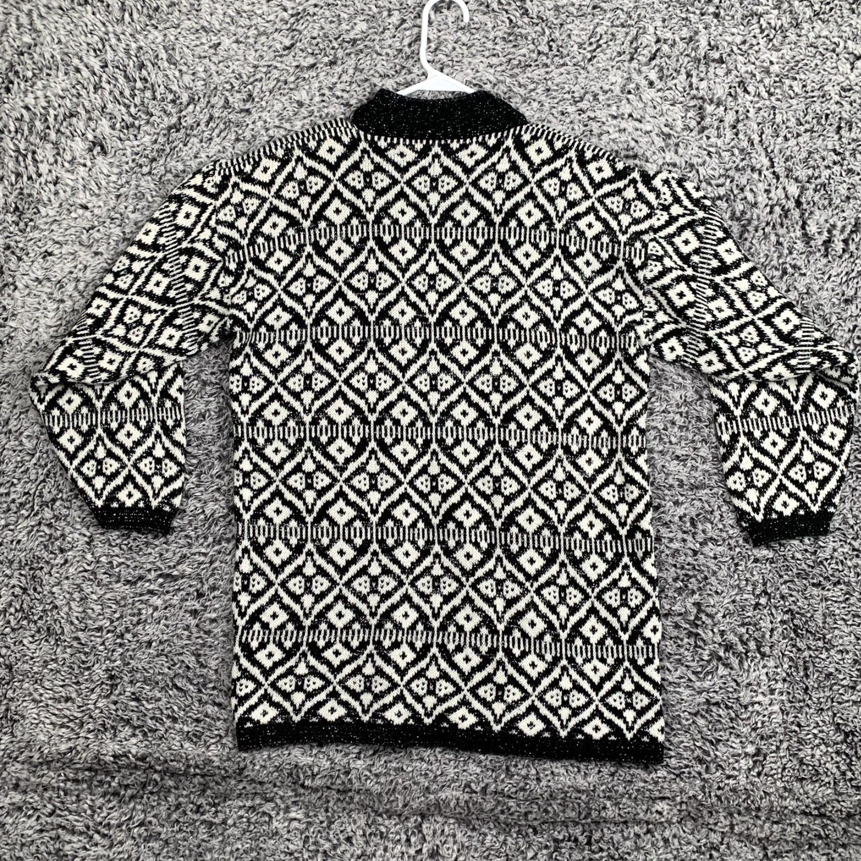 Vintage VINTAGE American Pride Sweater Womens M Black White Geometric Knit USA Size M / US 6-8 / IT 42-44 - 3 Thumbnail
