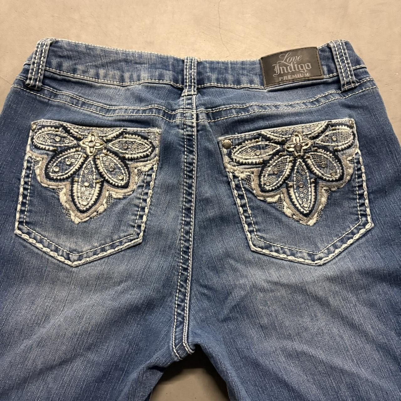 Vintage Crazy Vintage Y2K/2000s Flare Grunge Streetwear Style Dark Wash Denim Jeans! Size US 28 / EU 44 - 5 Thumbnail