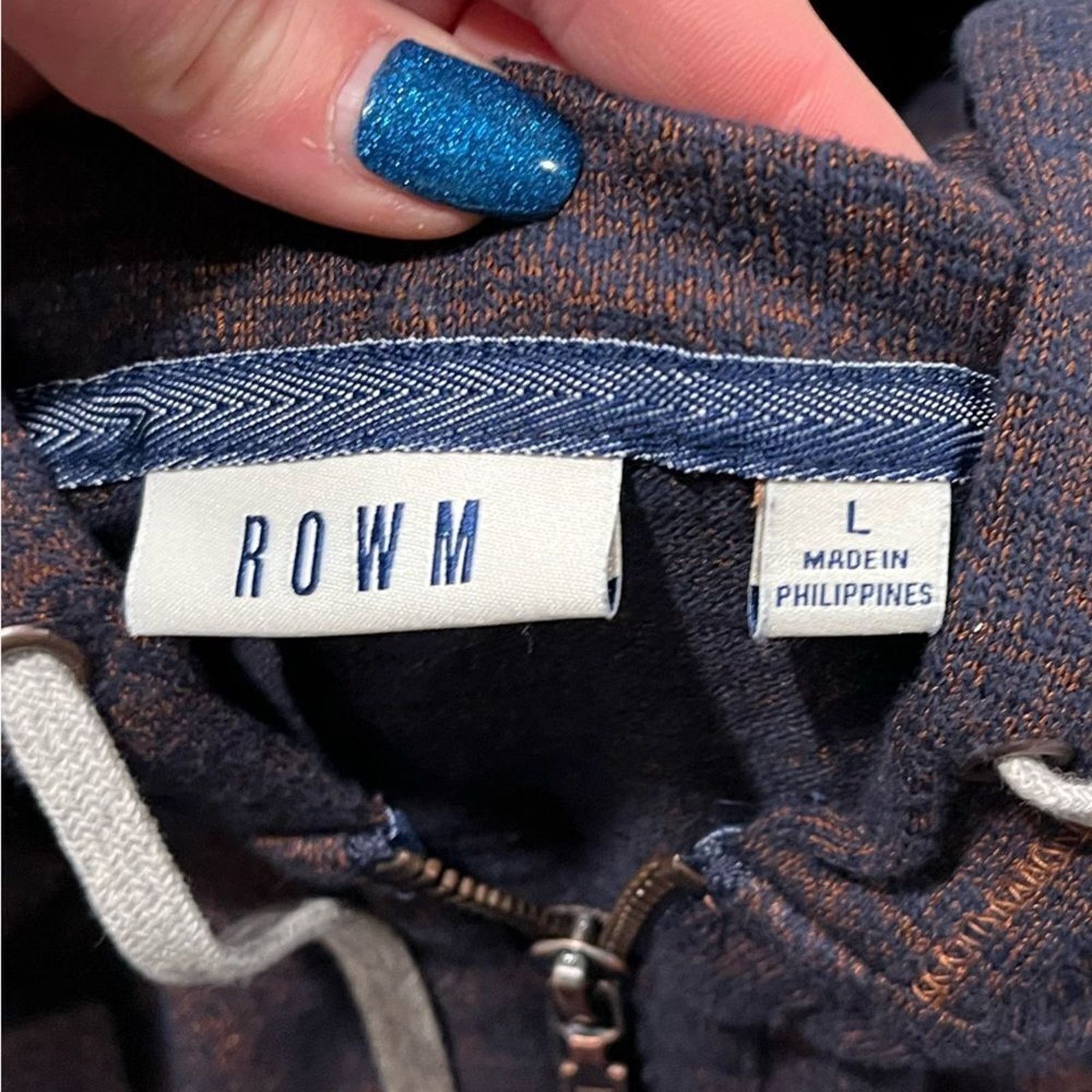 Vintage ROWM Hoodie Sweatshirt Long Sleeves 1/4 Zip Pullover L Size US L / EU 52-54 / 3 - 2 Thumbnail