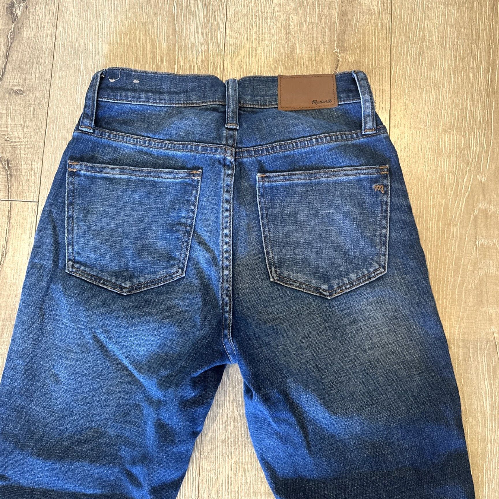 Madewell Madewell Cali Demi Boot Women's Jeans 25 Mid Rise Blue Stretch Raw Hem Chewed Size 42" / US 20 - 7 Thumbnail
