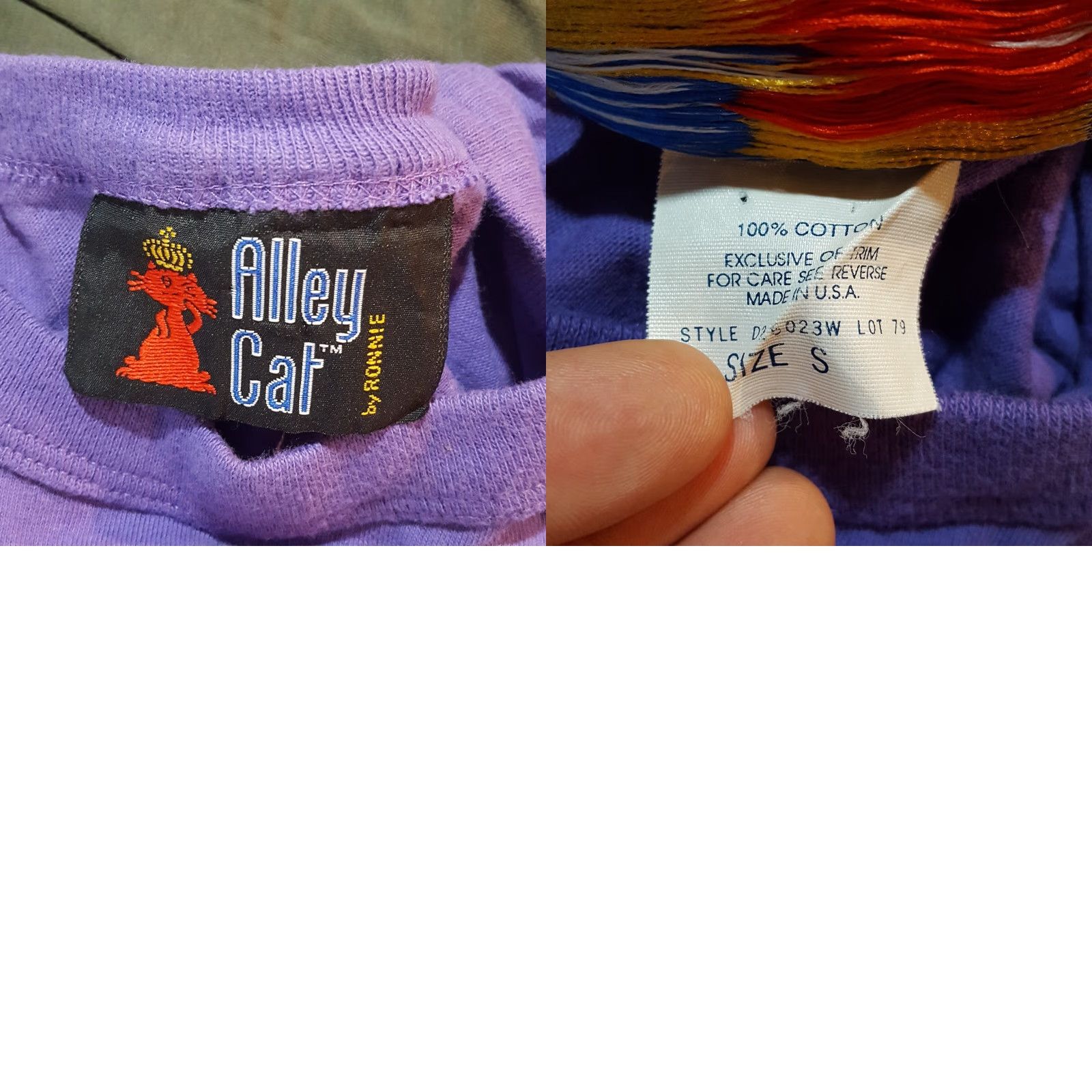 Etro Vintage Alley Cat Women's T-Shirt S Purple Floral 90s Retro Cotton Casual Size S / US 4 / IT 40 - 8 Thumbnail