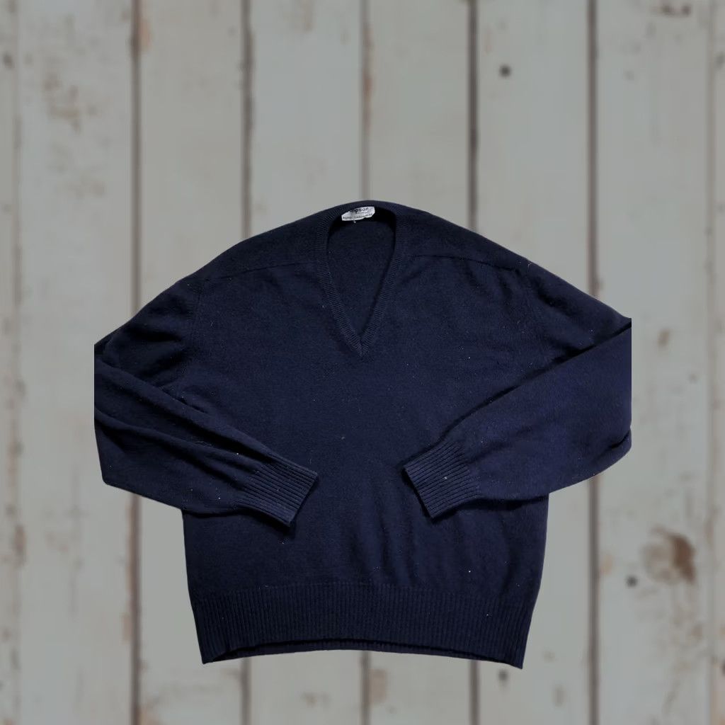 Vintage VINTAGE Simpson Piccadilly Mens XL Navy Blue Pure Cashmere V Neck Pullover Knit Sweater Size US XL / EU 56 / 4 - 1 Thumbnail