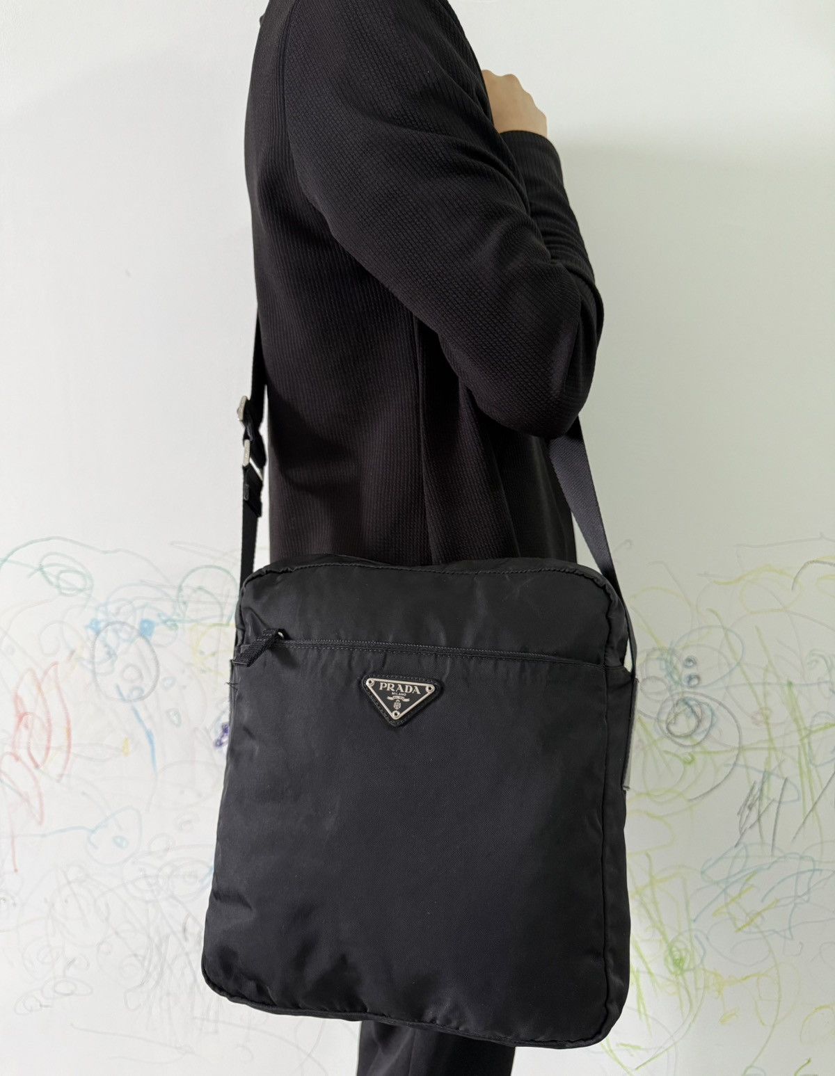 Prada Vintage Prada Black Medium Crossbody Sling Bag Size ONE SIZE - 1 Thumbnail