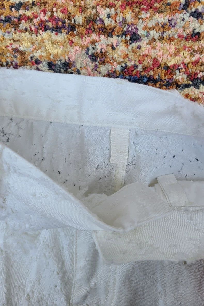 Ann Demeulemeester Ann Demeulemeester Distressed White Jeans-2506 Size 22" - 6 Thumbnail