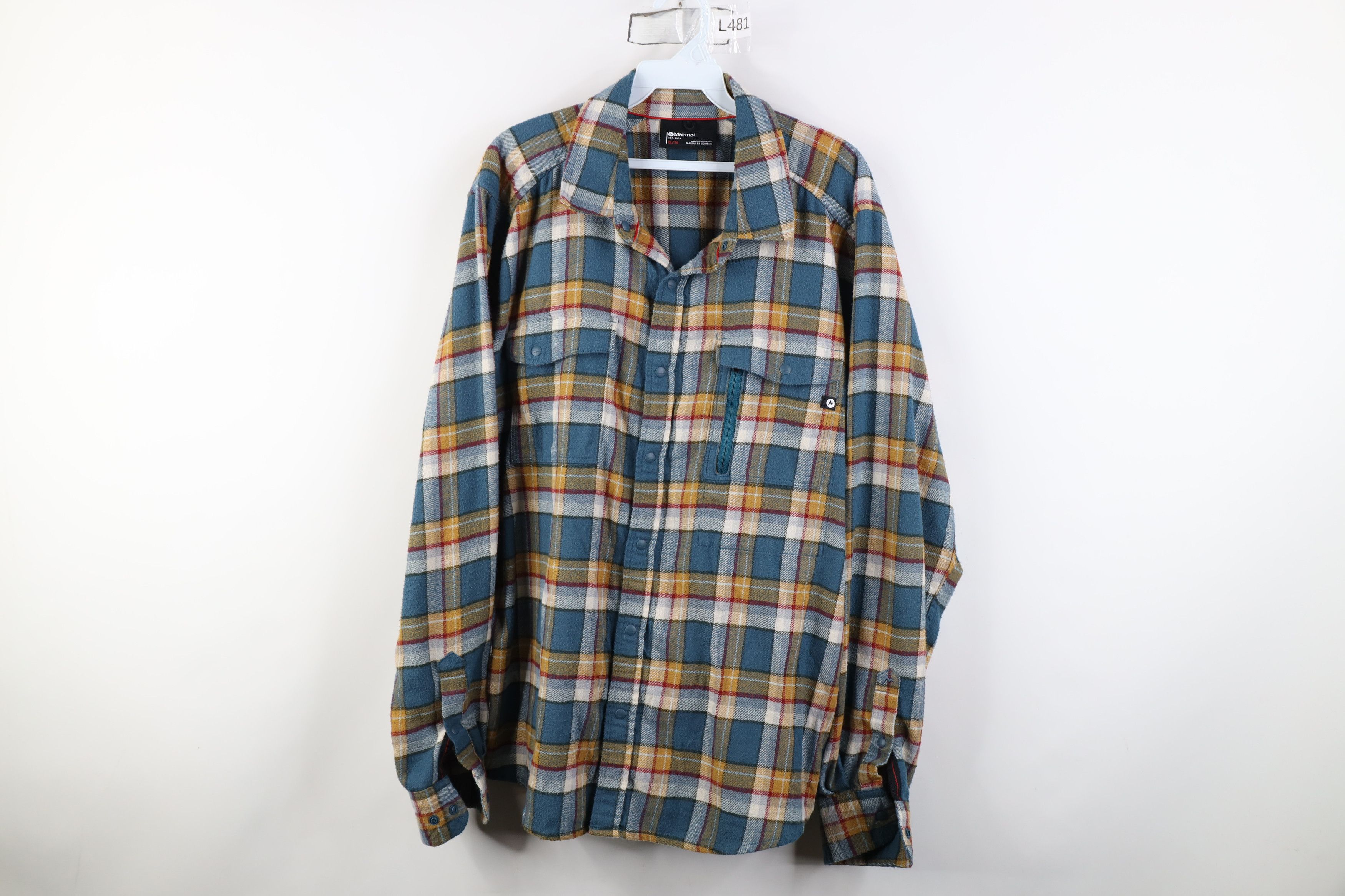 Marmot Marmot Button Collared Flannel Shirt Plaid Hiking Trekking Size US XL / EU 56 / 4 - 1 Thumbnail