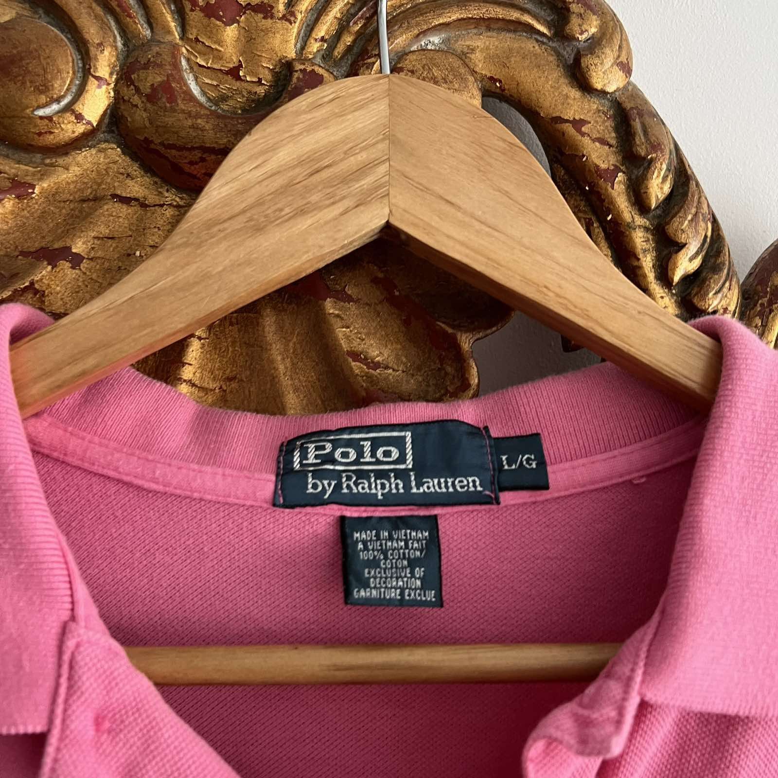 Polo Ralph Lauren × Vintage Vintage Polo Ralph Lauren Pink Polo T-shirt Sz L Size US L / EU 52-54 / 3 - 5 Thumbnail