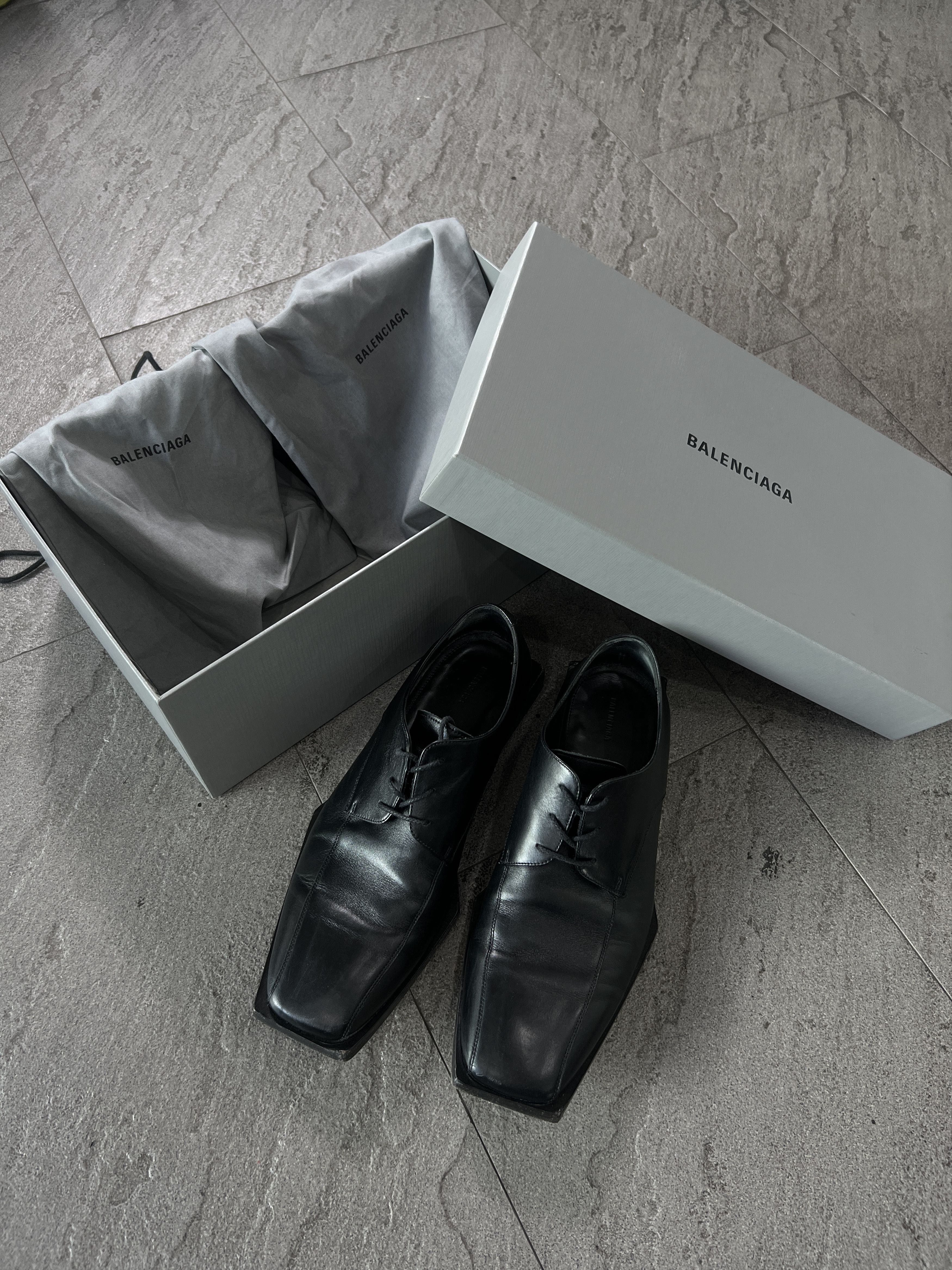 Balenciaga Balenciaga Square Toe Leather Derby Shoes EU41 Size US 8 / EU 41 - 12 Thumbnail