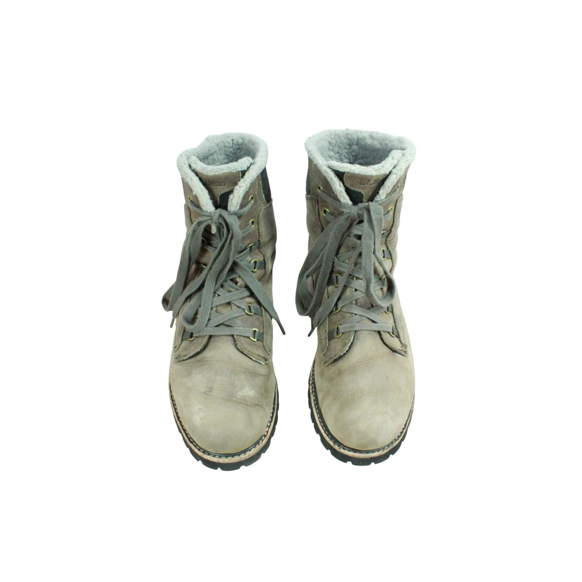 L.L. Bean LL Bean Women's Brown Leather Fleece Lined Cozy Boots Size US 9.5 / IT 39.5 - 4 Thumbnail