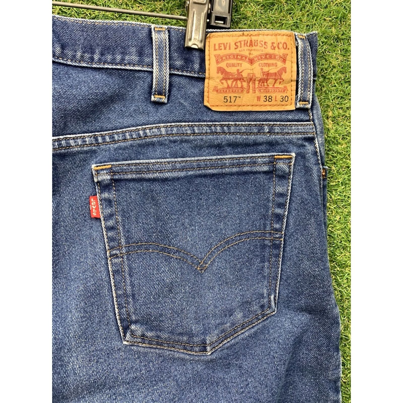 Levi's Levi's 517 Jeans Mens 38x30 Bootcut Denim Dark Wash 5-Pocket Zipper Button Regular Fit Western Cowboys USA 90s Y2K Size US 38 / EU 54 - 3 Thumbnail