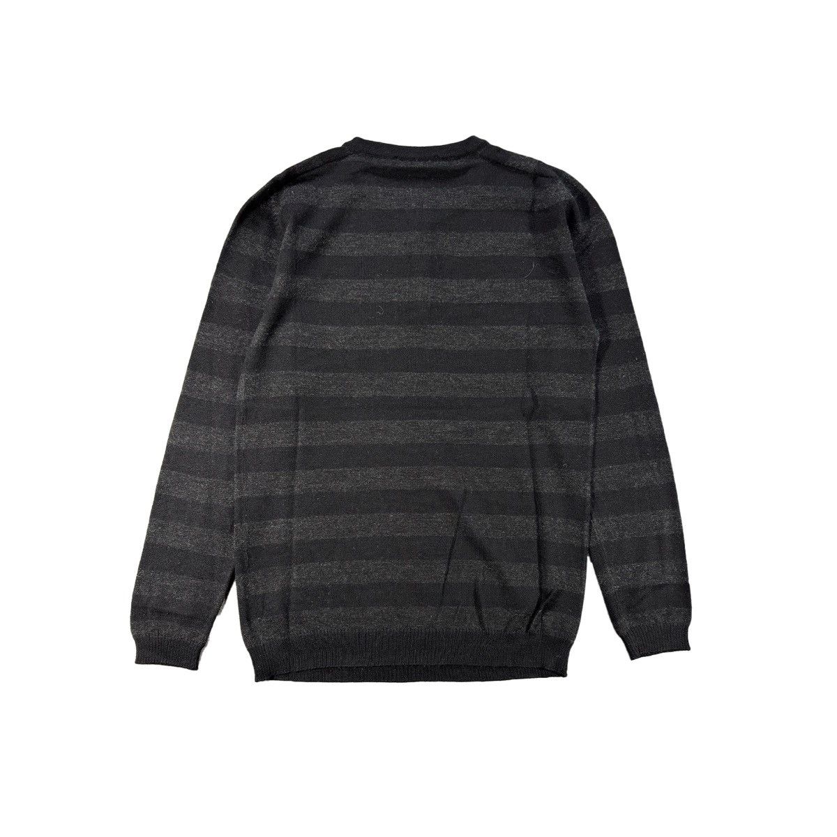 Japanese Brand The MO Eternal Black Striped Henley Knit Sweater Size US S / EU 44-46 / 1 - 2 Thumbnail