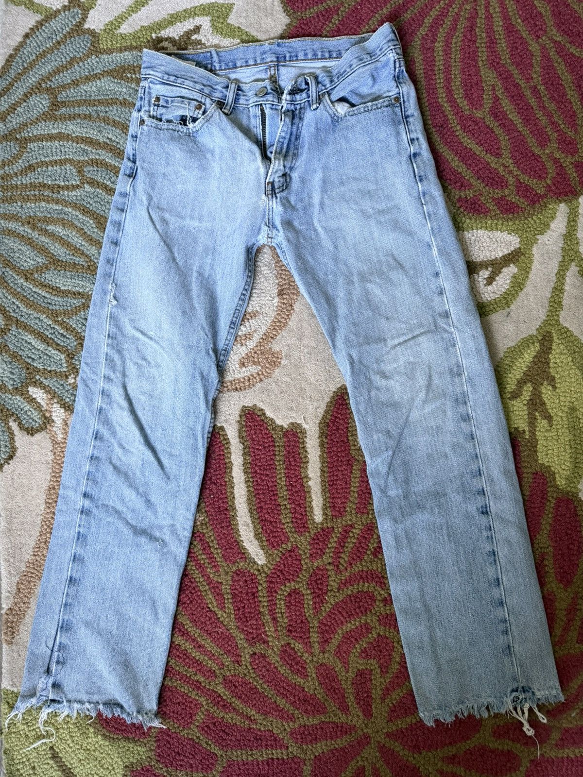 Carhartt Vtg Levi's 505 Men's Light Blue Jeans Regular Fit Slit Hems Size US 30 / EU 46 - 3 Thumbnail