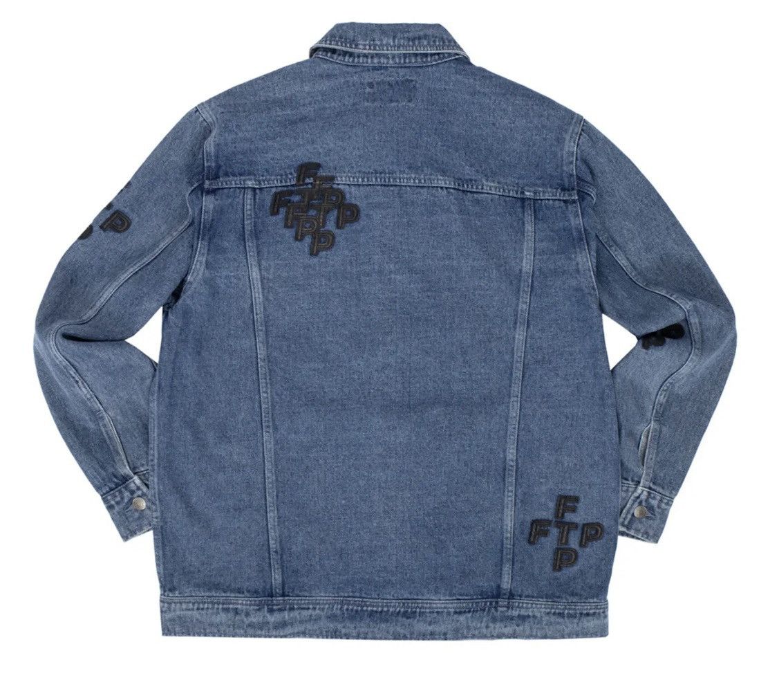 Fuck The Population FTP Cross Logo Denim Trucker Jacket Indigo Size US XL / EU 56 / 4 - 2 Thumbnail