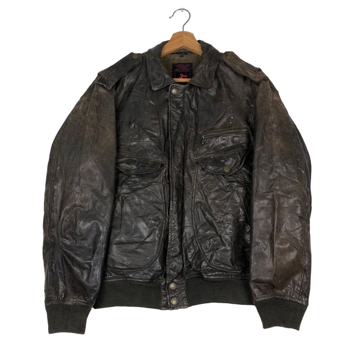 Japanese Brand 🔥Vintage Fly Leather Jacket JC Havard Japan Issey Miyake Size US L / EU 52-54 / 3 - 1 Thumbnail