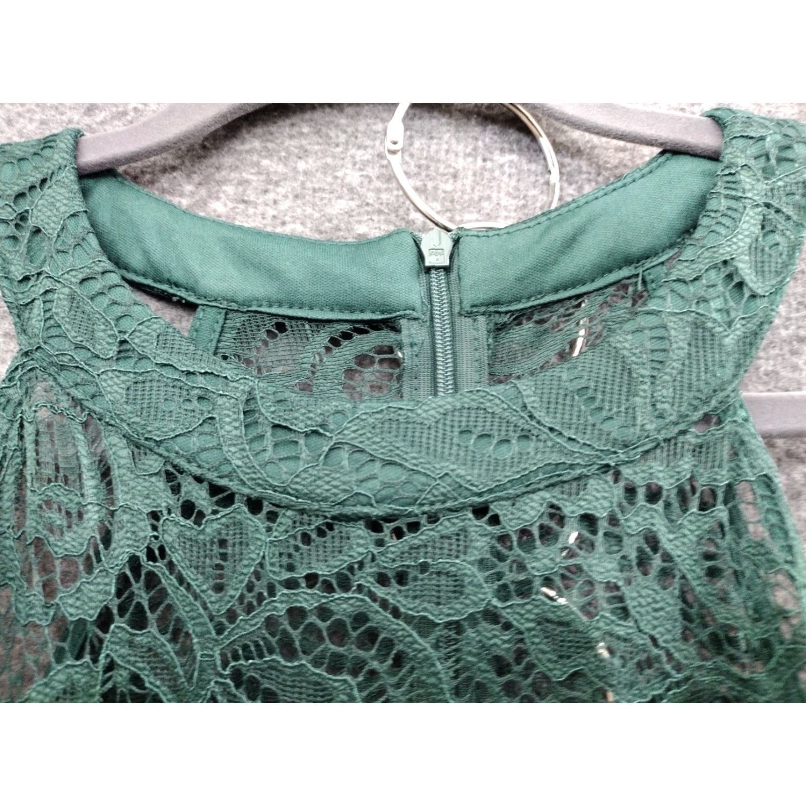 Vintage Wedtrend Maxi Dress XL Green Embroidered Lace Halter Top Sleeveless Floral Long Dress Women Mens? Size XL / US 12-14 / IT 48-50 - 3 Thumbnail