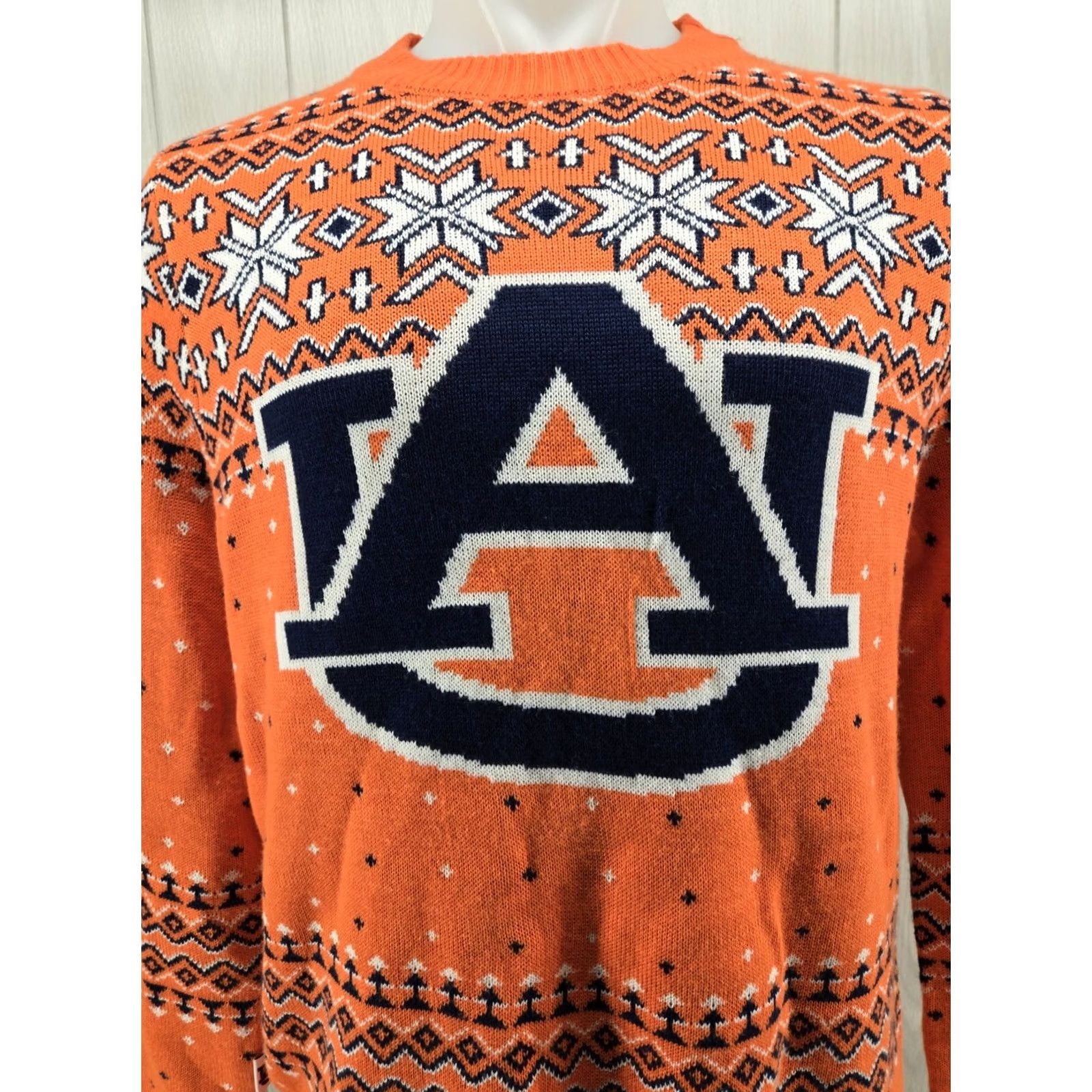 Vintage VINTAGE Campus Specialties Auburn Tigers Holiday Sweater Unisex Adults Crew Neck Long Sleeve 3D Argyle Orange L Fits Size US L / EU 52-54 / 3 - 3 Thumbnail