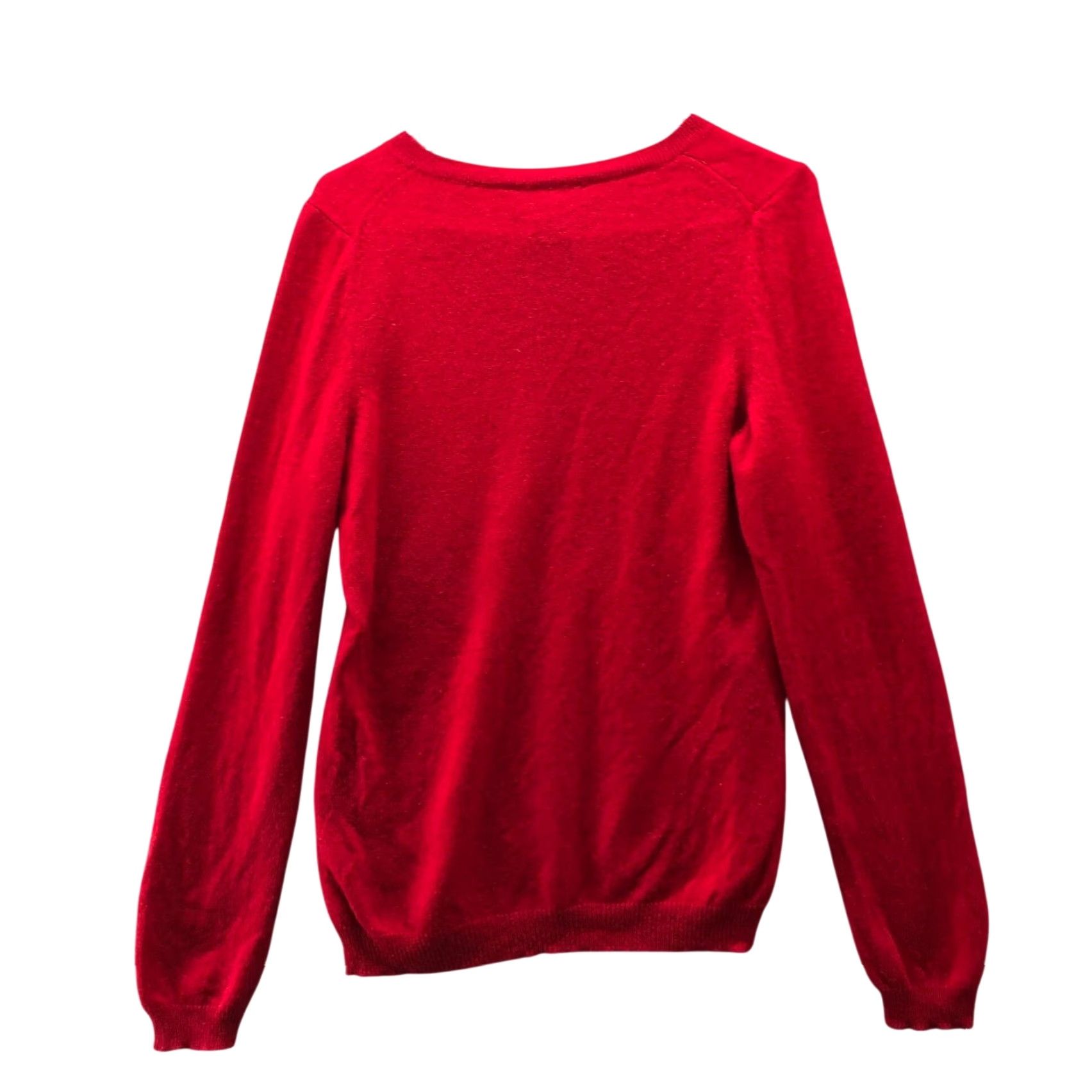 Bloomingdale's VINTAGE? No. C By Bloomingdales 100% Cashmere Sweater Womens L Red V-Neck Pullover Size L / US 10 / IT 46 - 2 Thumbnail