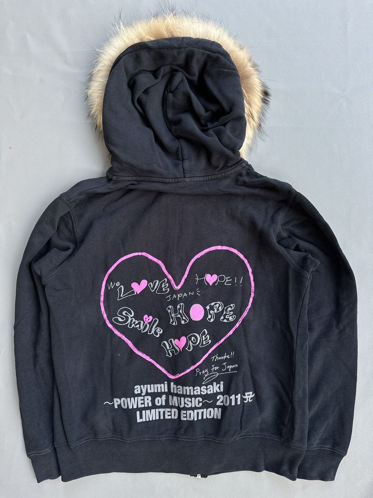 20471120 AYUMI HAMASAKI SMILE HOPE AND PEACE ZIP FUR HOODIE Size US M / EU 48-50 / 2 - 2 Thumbnail
