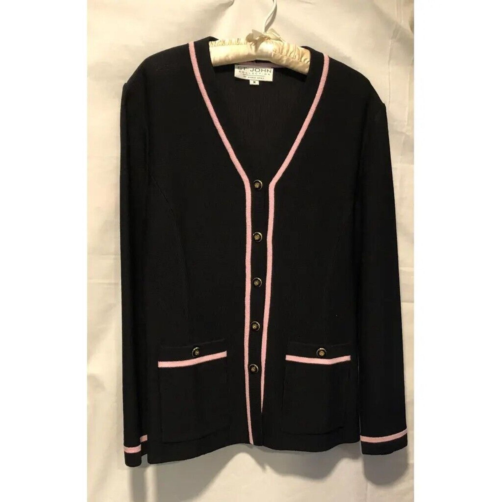 St. John St. John Collection Knit Blazer Sweater Women Black Vintage Size M / US 6-8 / IT 42-44 - 2 Thumbnail