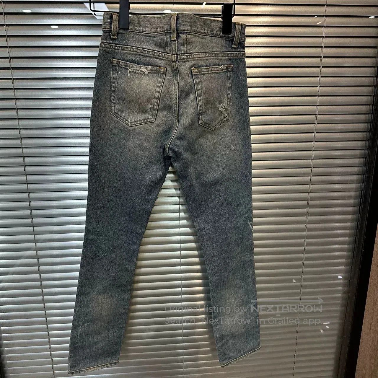 Yves Saint Laurent YSL Blue Distressed Jeans. Size 27" / US 4 / IT 40 - 3 Thumbnail