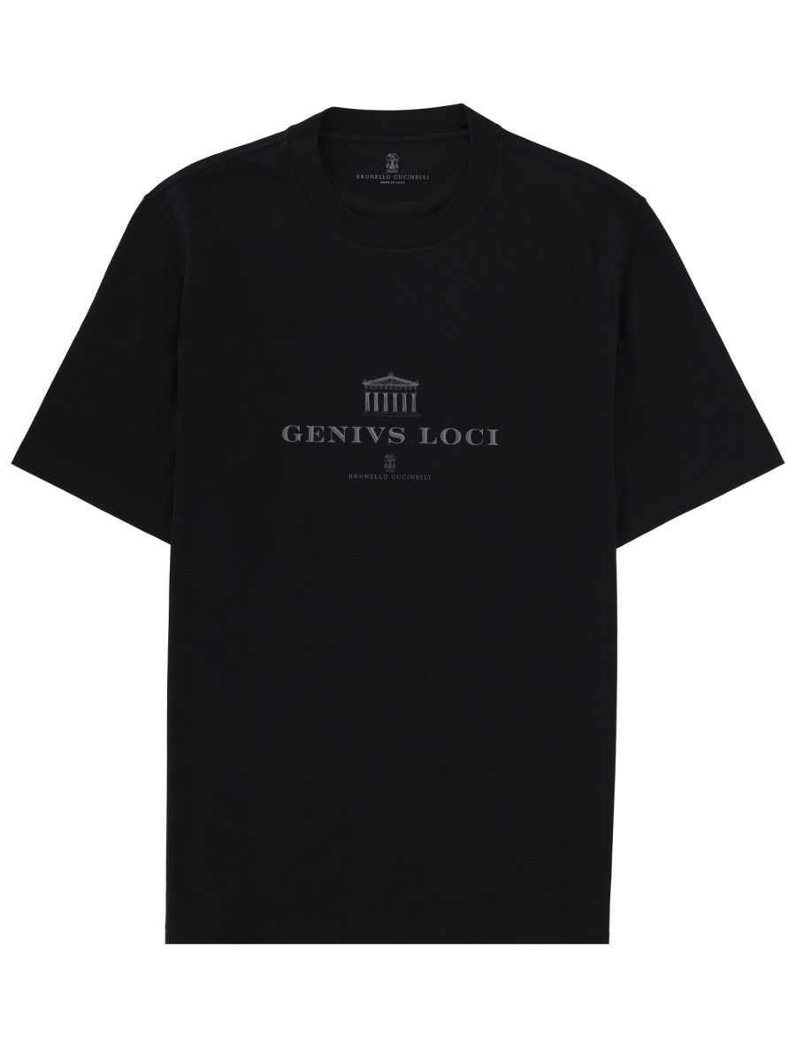 Brunello Cucinelli BRUNELLO CUCINELLI T-SHIRT WITH PRINT - BLACK Size US XXL / EU 58 / 5 - 1 Thumbnail