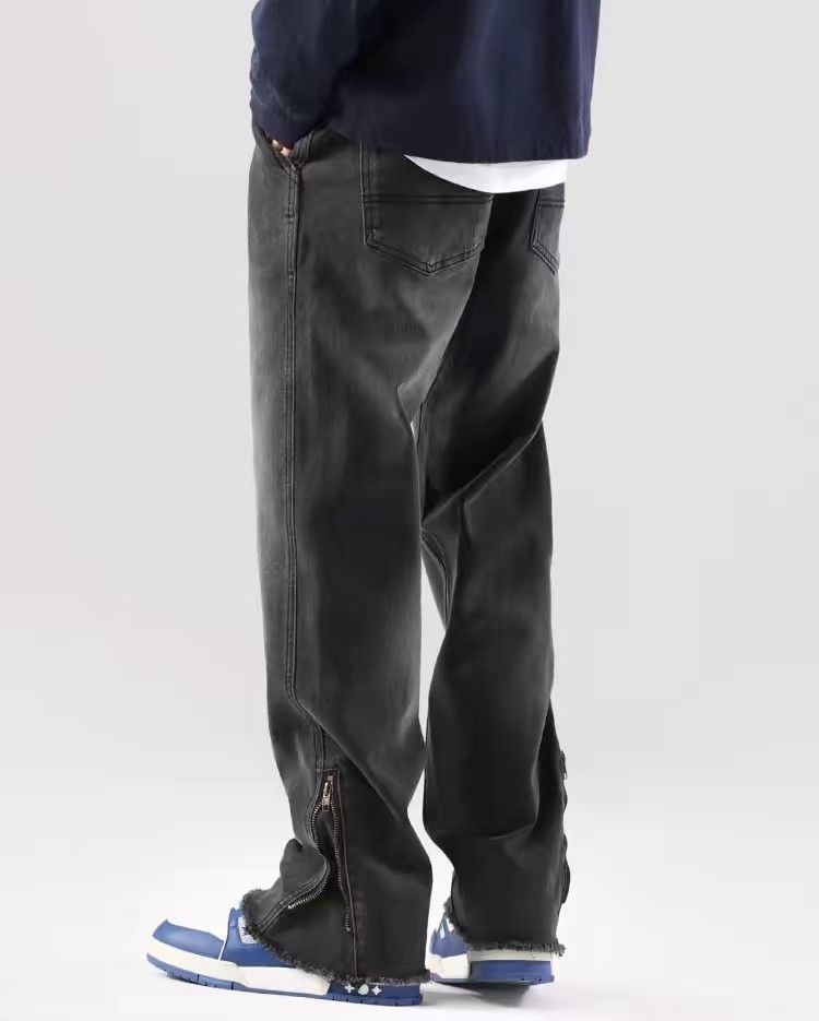 Japanese Brand × Jean Vintage street leg zipper washed and faded micro flare jeans Size US 30 / EU 46 - 2 Thumbnail