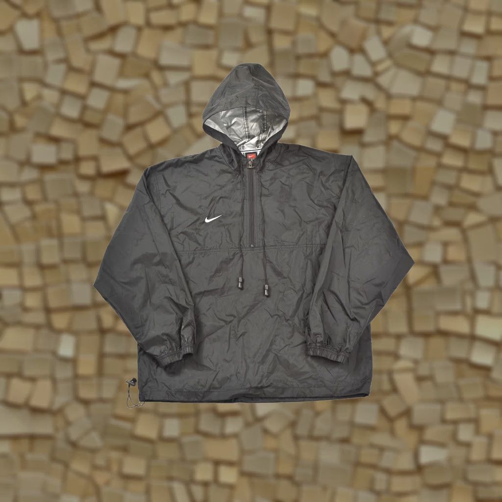Nike Nike Team Vintage Nylon Anorak Windbreaker Jacket M Black Mens Size US M / EU 48-50 / 2 - 1 Thumbnail