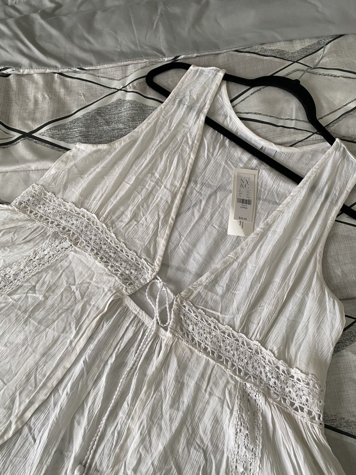 Other NWT New York & Company Breezy Moment Tie-Front Duster Size L / US 10 / IT 46 - 12 Thumbnail