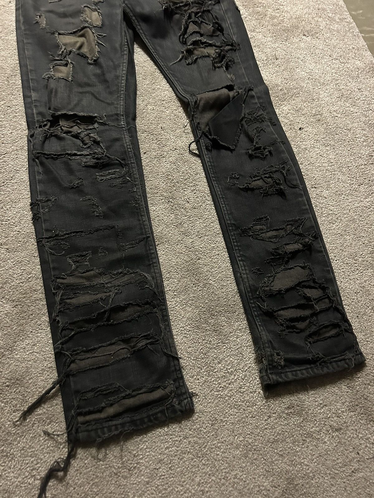 Raf by Raf Simons Destroyed Zombie Double Layered Thrashed Denim Size US 32 / EU 48 - 3 Thumbnail