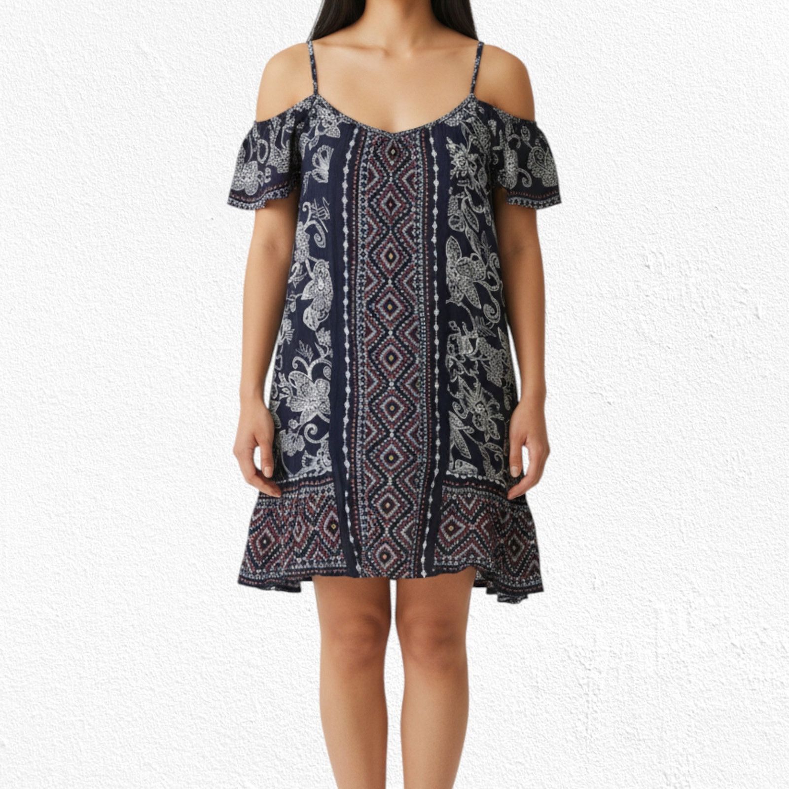 Other Navy Southwestern Boho Mini Dress Size Small Size S / US 4 / IT 40 - 1 Thumbnail