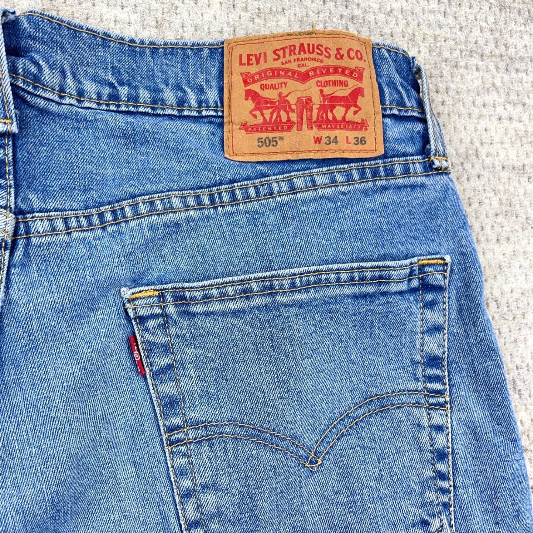 Levi's Levi's 505 Jeans Men 34x36 Straight Regular Blue Denim Pants - Levi's 500 Series Modern Classic Size US 34 / EU 50 - 7 Thumbnail