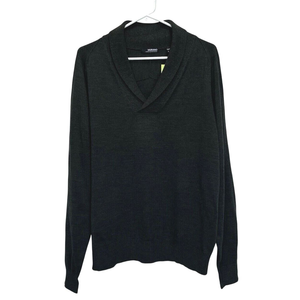 Murano Murano | Shawl Neck Sweater Large Green Knit NWT Size US L / EU 52-54 / 3 - 1 Thumbnail