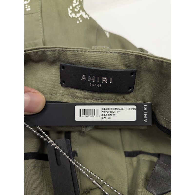 Amiri o1rshd1 Bleached Bandana Field Pants in Olive Green Size US 32 / EU 48 - 19 Thumbnail