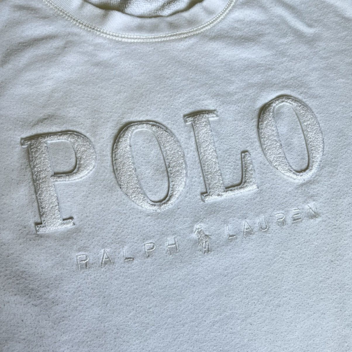 Polo Ralph Lauren Polo Ralph Lauren White Embroidered Logo Crewneck Sweatshirt Size L / US 10 / IT 46 - 4 Thumbnail