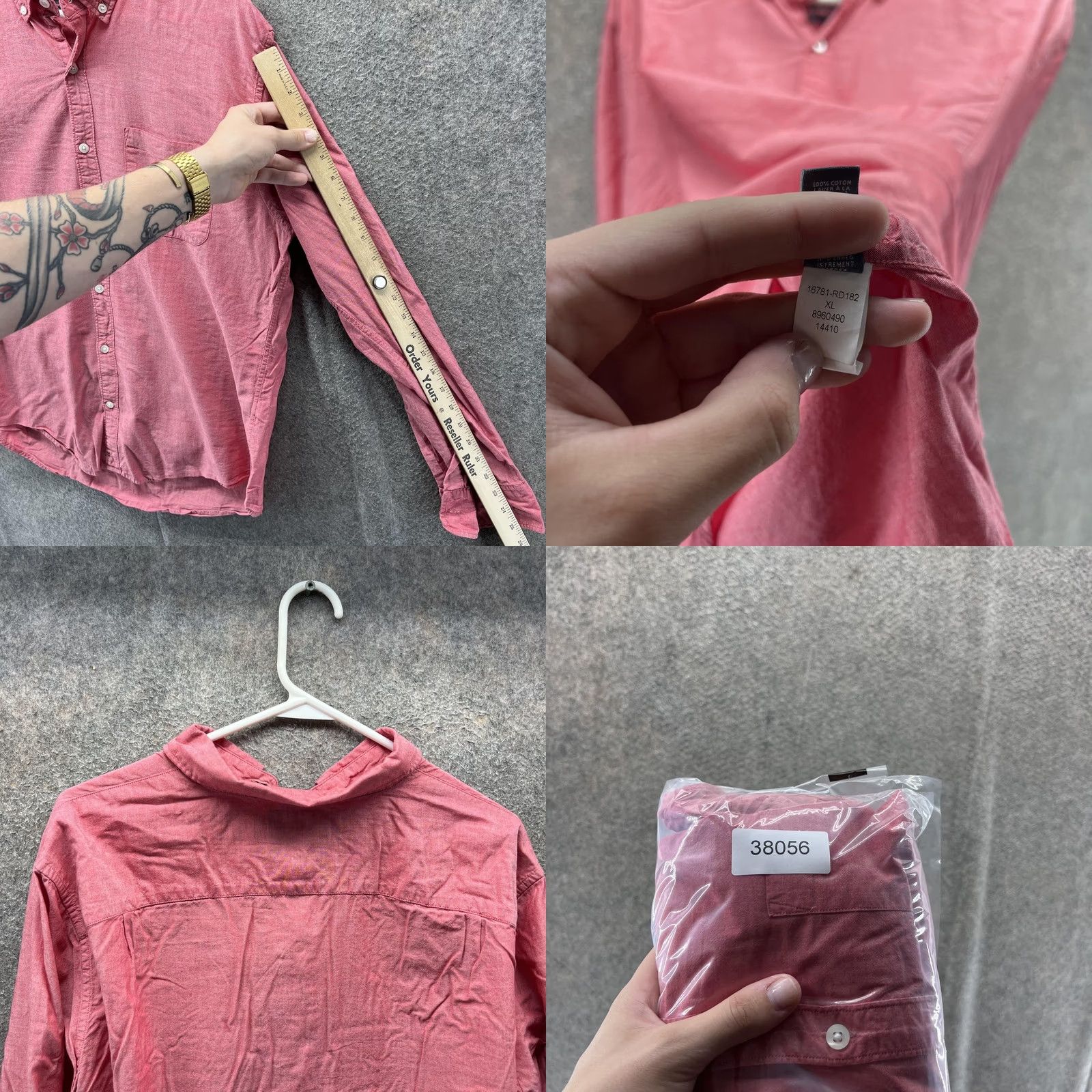 Bonobos Bonobos Shirt Mens XL Red Slim Fit Button-Down Long Sleeve Oxford Cotton Size US XL / EU 56 / 4 - 8 Thumbnail