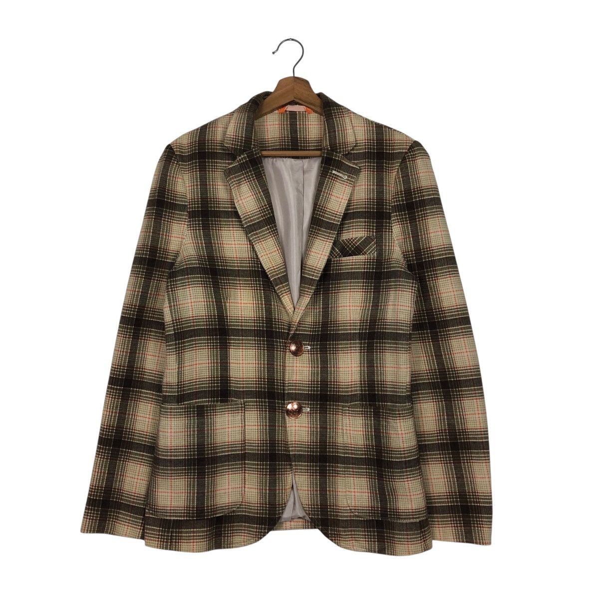 Japanese Brand Hydrogen Archive Plaid Skull Italian Tailored Jacket Size US M / EU 48-50 / 2 - 2 Thumbnail