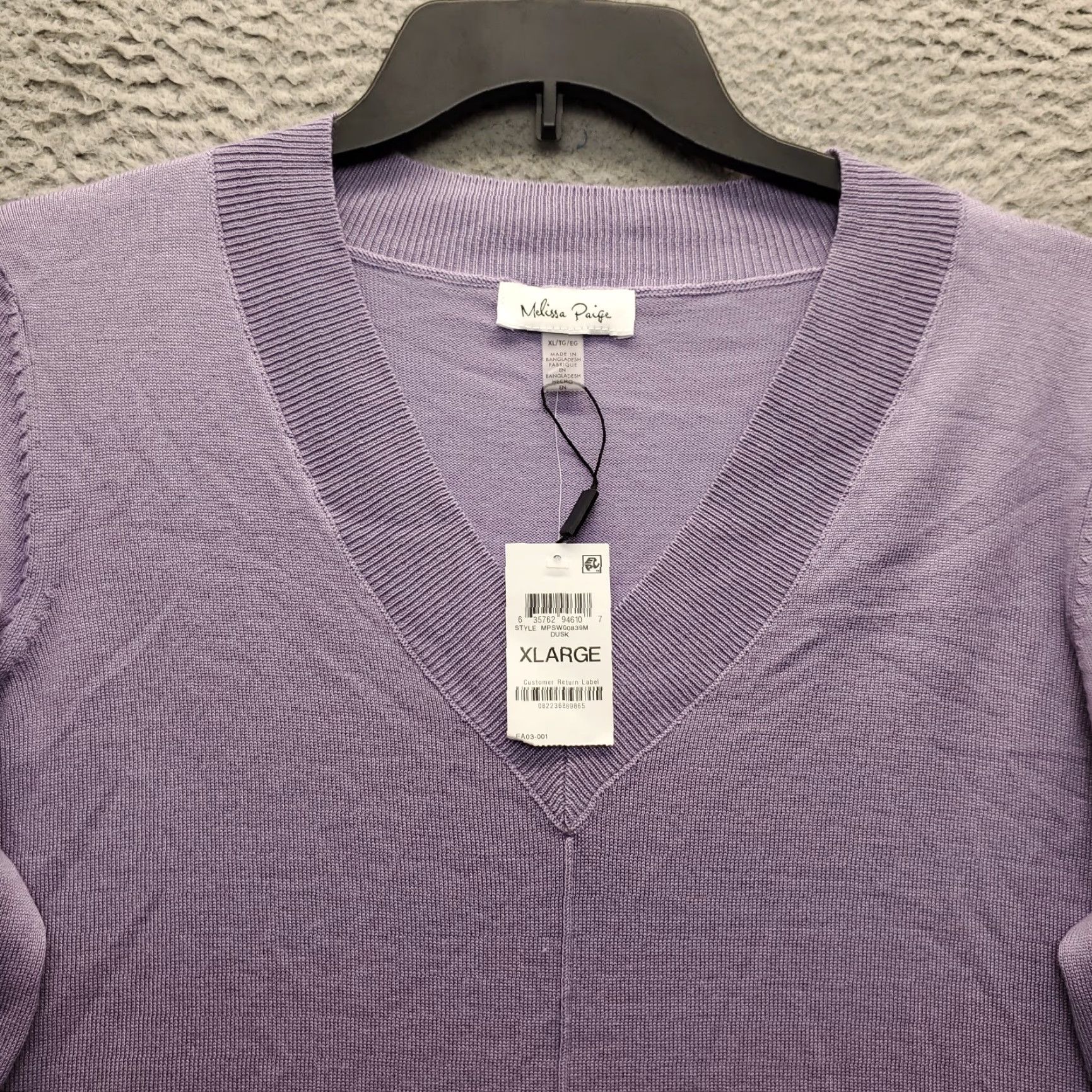Melissa Melissa Paige Sweater Womens XL Purple Knit Raglan Sleeve Pullover Size XL / US 12-14 / IT 48-50 - 5 Thumbnail