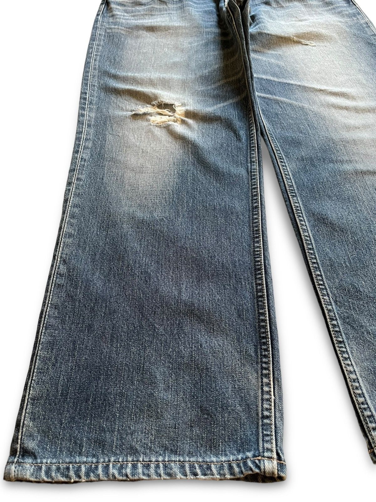 Levi's Vintage 90s Levis 502 Blue Wash Distressed Baggy Jeans Size US 37 - 6 Thumbnail