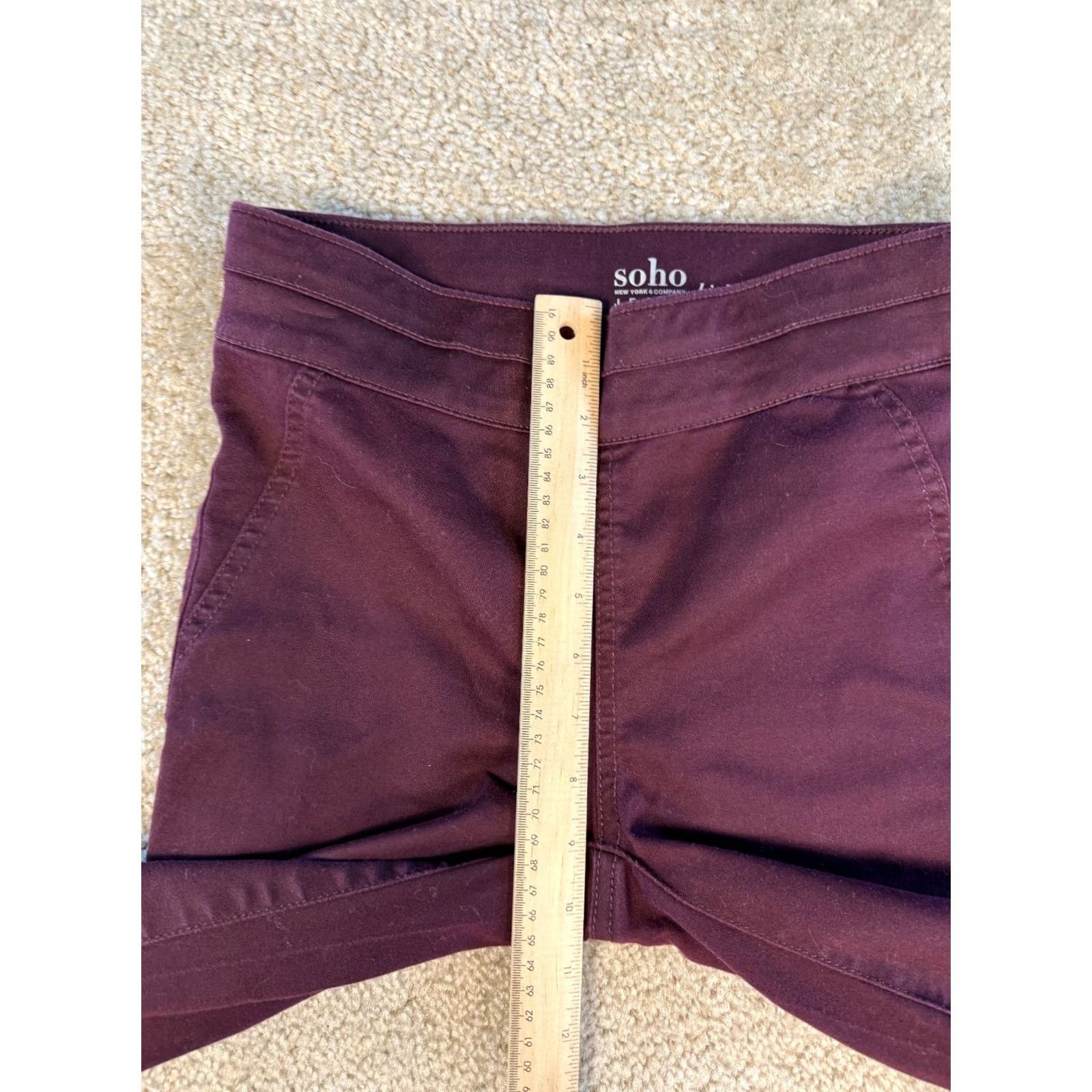 Vintage New York & Company Red Burgundy Size XS High Waist Pull-on Legging Soho Size 28" / US 6 / IT 42 - 3 Thumbnail