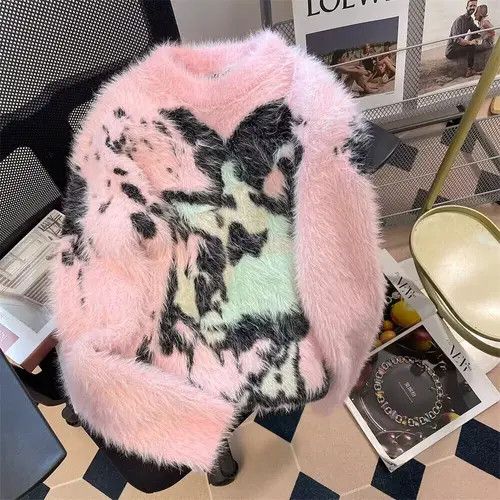 Japanese Brand × Vintage Pink mohair knitted sweater Size S / US 4 / IT 40 - 1 Thumbnail