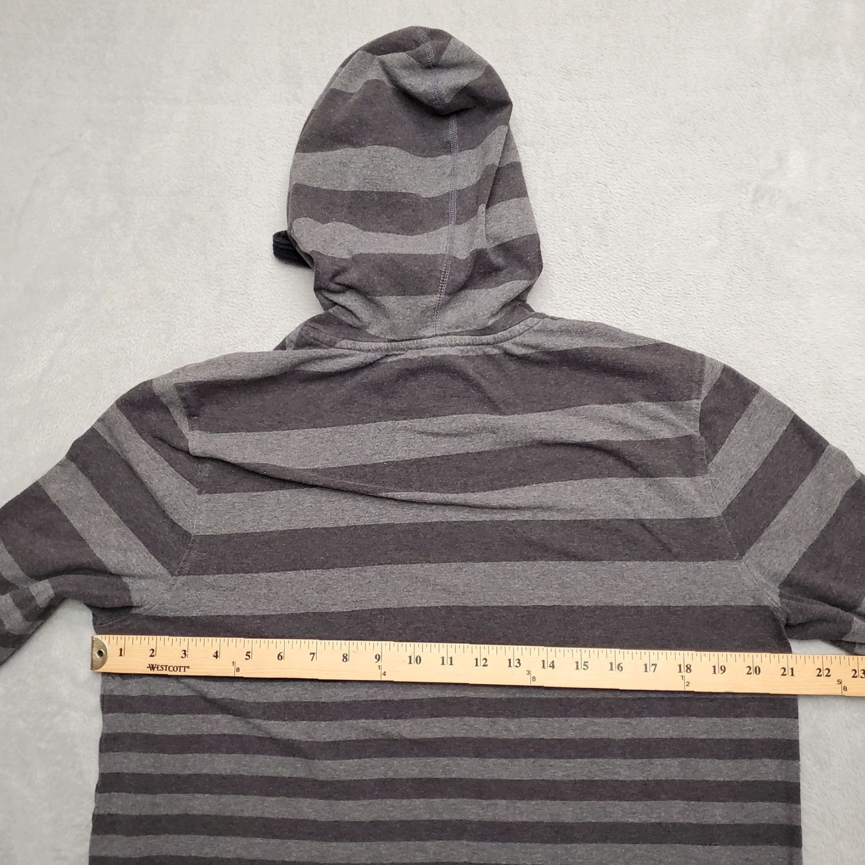 Prana VINTAGE PrAna Hoodie Mens L Gray Striped Hooded Shirt Pullover Casual Drawstrings Size US L / EU 52-54 / 3 - 5 Thumbnail