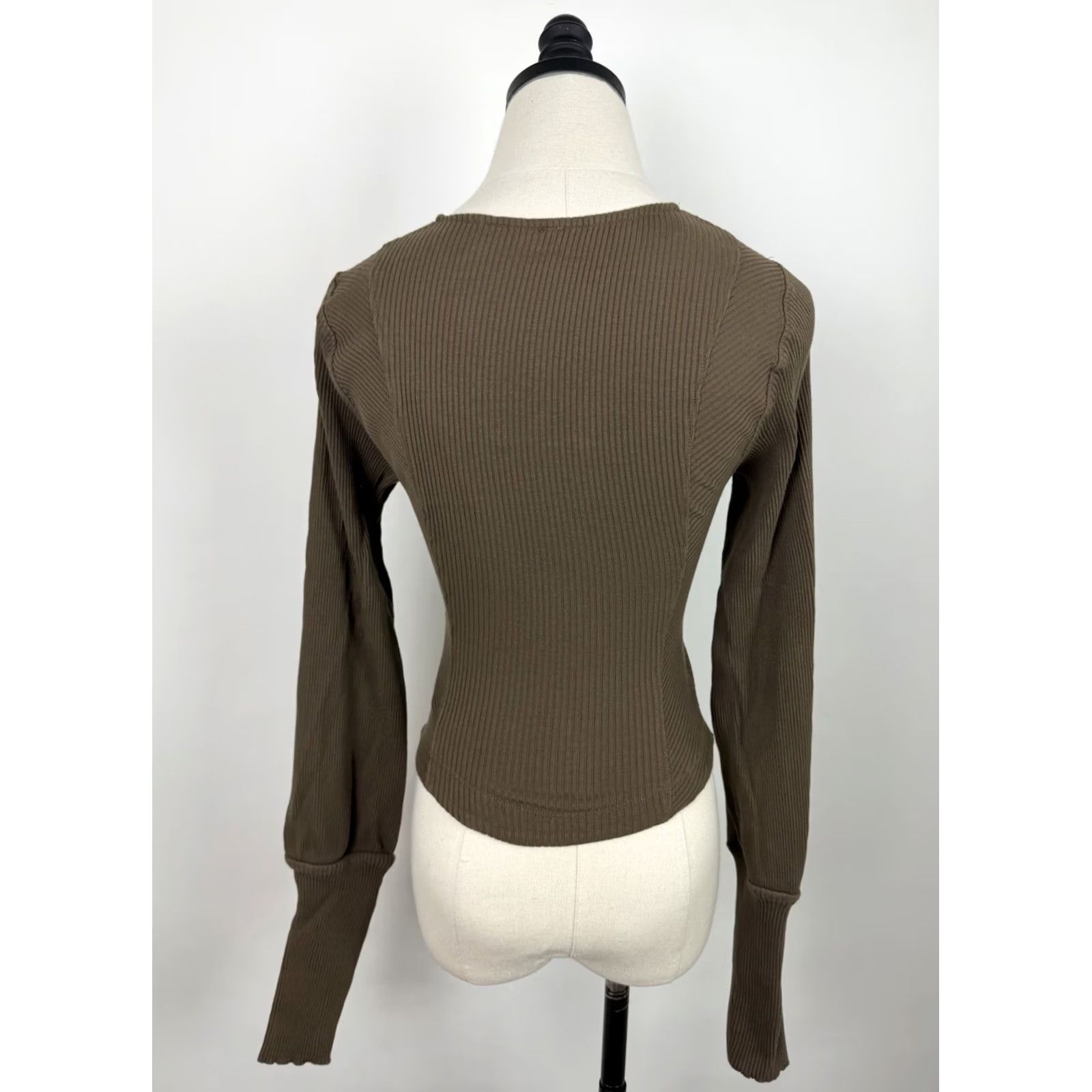 Free People Free People Corset Top Womens Small Petra Cropped Shirt Long Sleeve Peasant Top Size S / US 4 / IT 40 - 7 Thumbnail