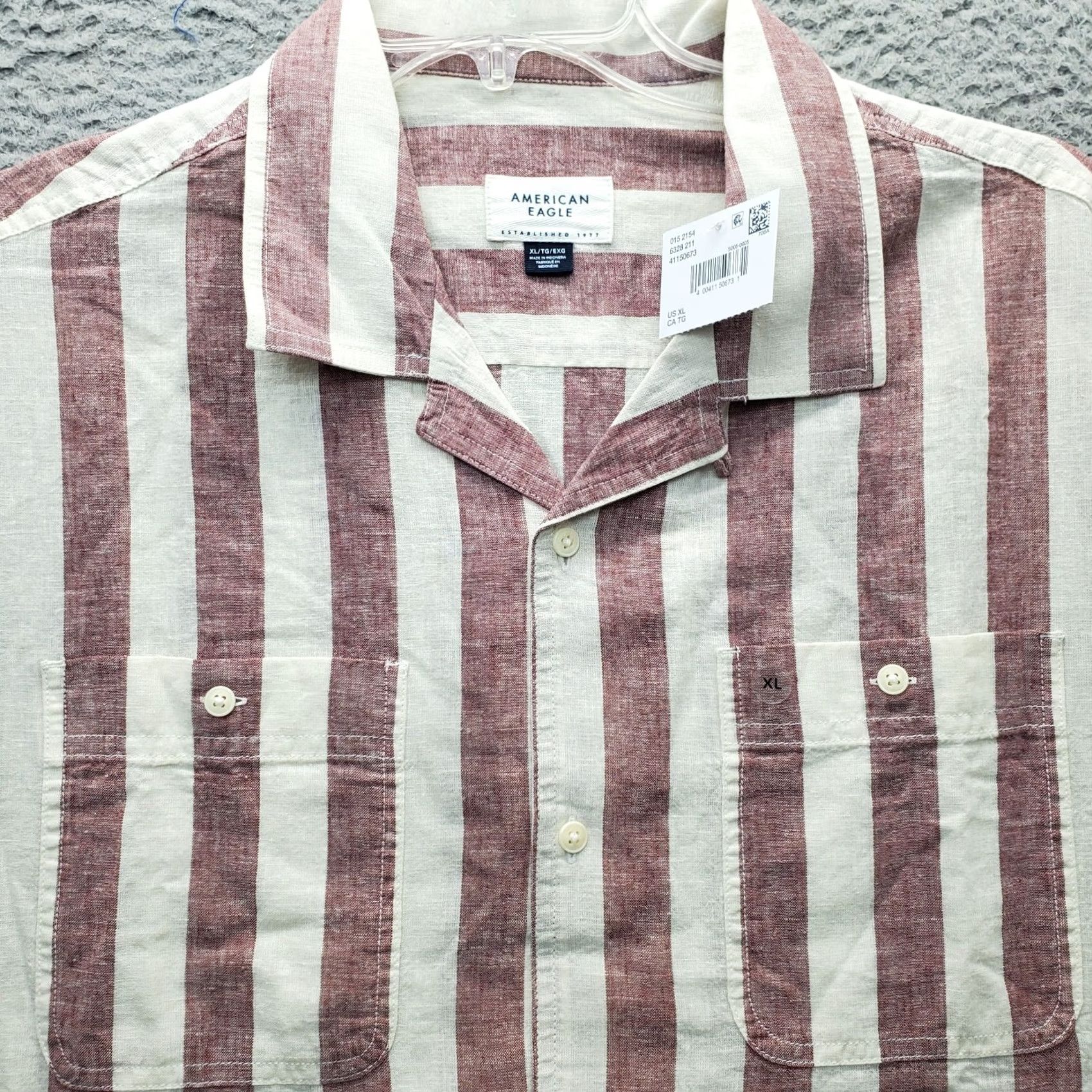 American Eagle Outfitters American Eagle Outfitters Shirt Men XL Multi Striped Short Sleeve Slit Button Up Mens XS? Size US XL / EU 56 / 4 - 8 Thumbnail