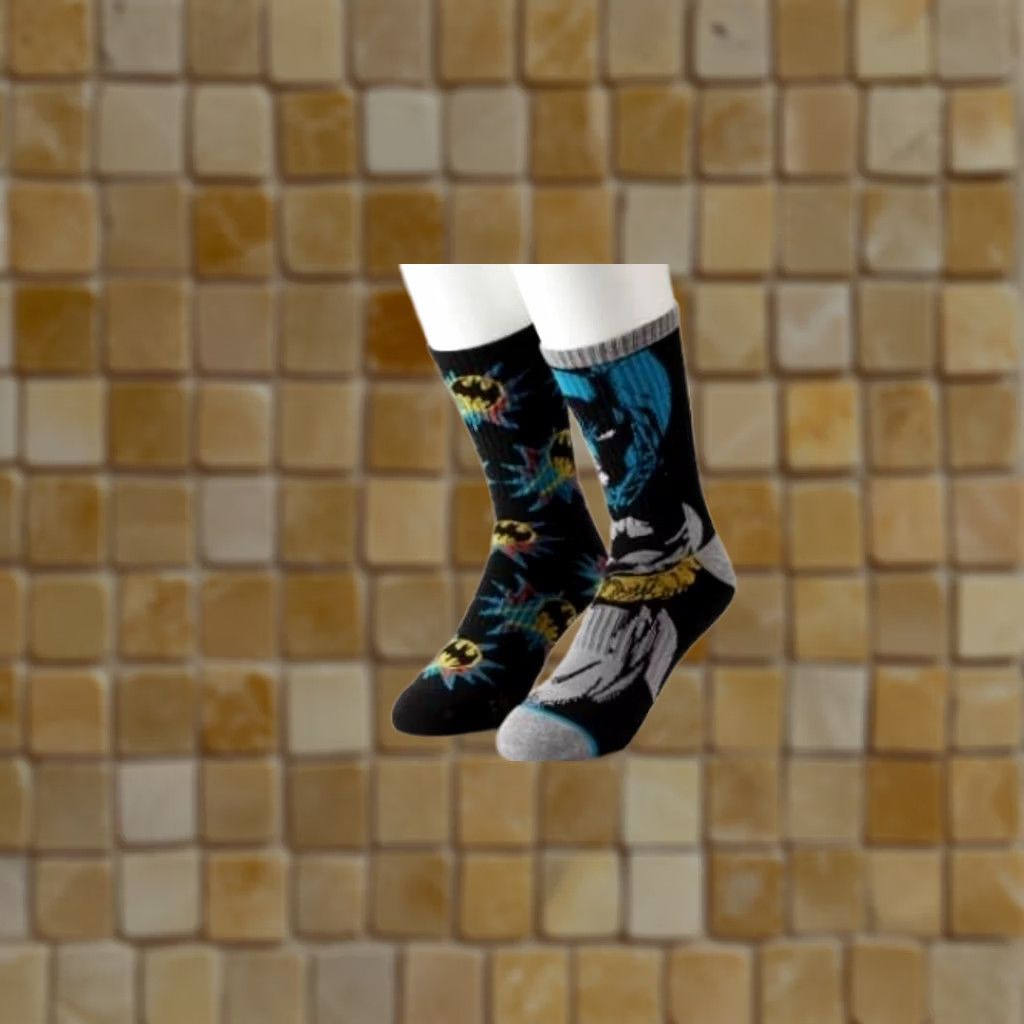 DC Comics DC Comics Batman Socks - Adult Crew Socks 6-12, Multicolor, Mid Calf, Full Toe, 2 Pairs, Novelty Cartoon Comic Theme, Unisex Adults Size ONE SIZE - 1 Preview