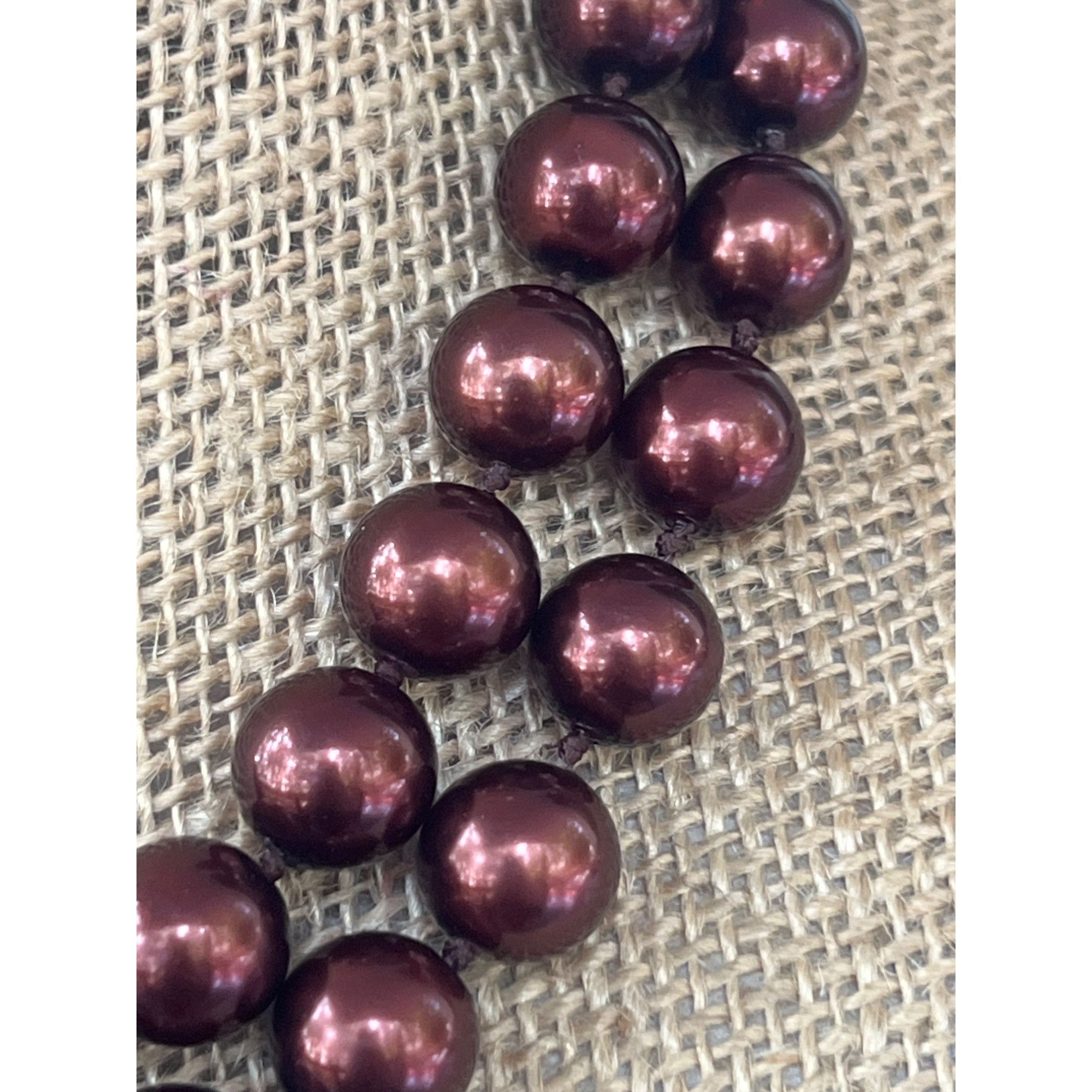 Other Vintage Double Strand Copper Chocolate Bronze Glass Bead Nec Size ONE SIZE - 2 Thumbnail