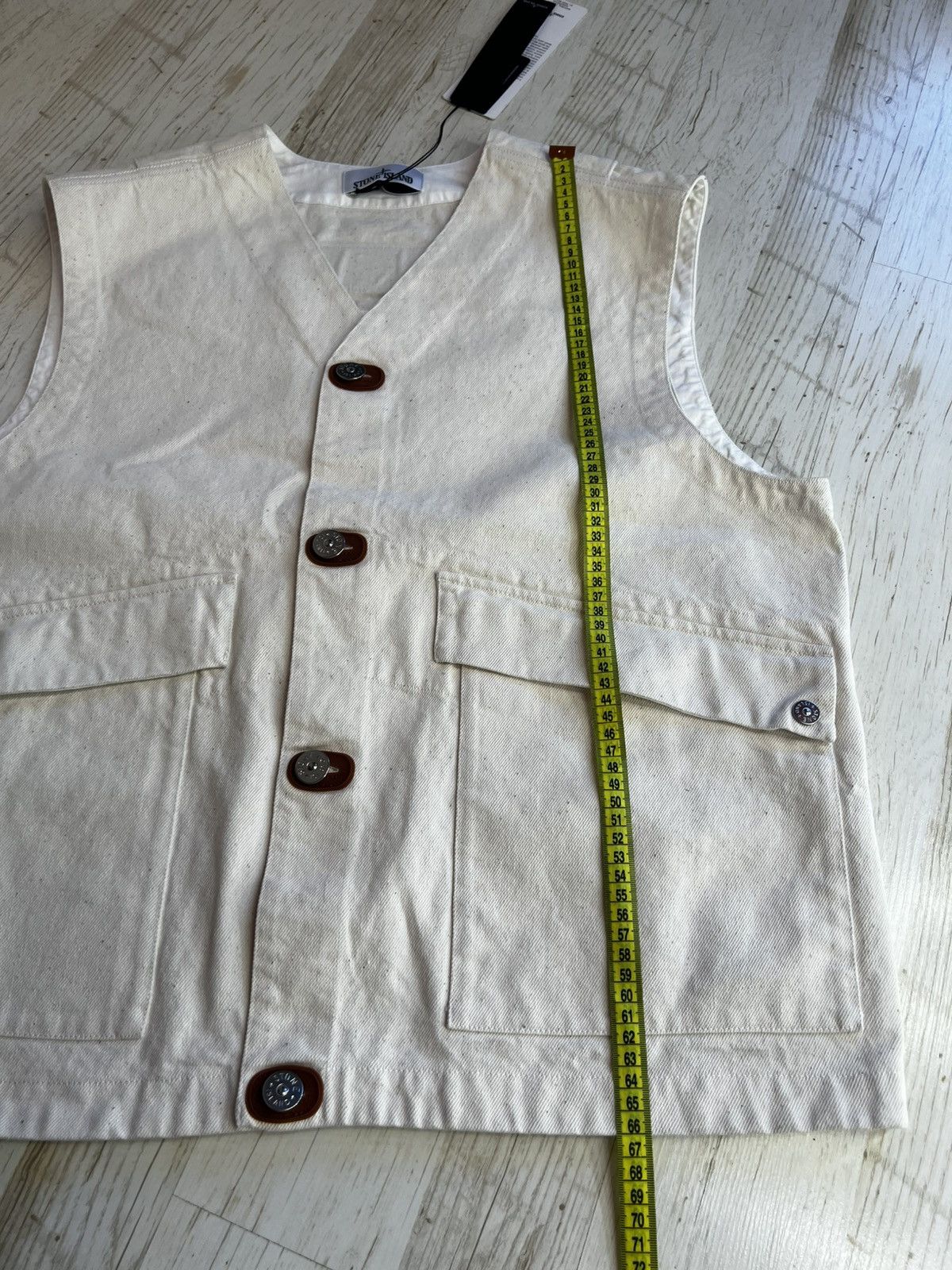 Stone Island Stone Island S.I. Raw Denim Vest XL Natural Cotton Gabardine Size US XL / EU 56 / 4 - 18 Thumbnail