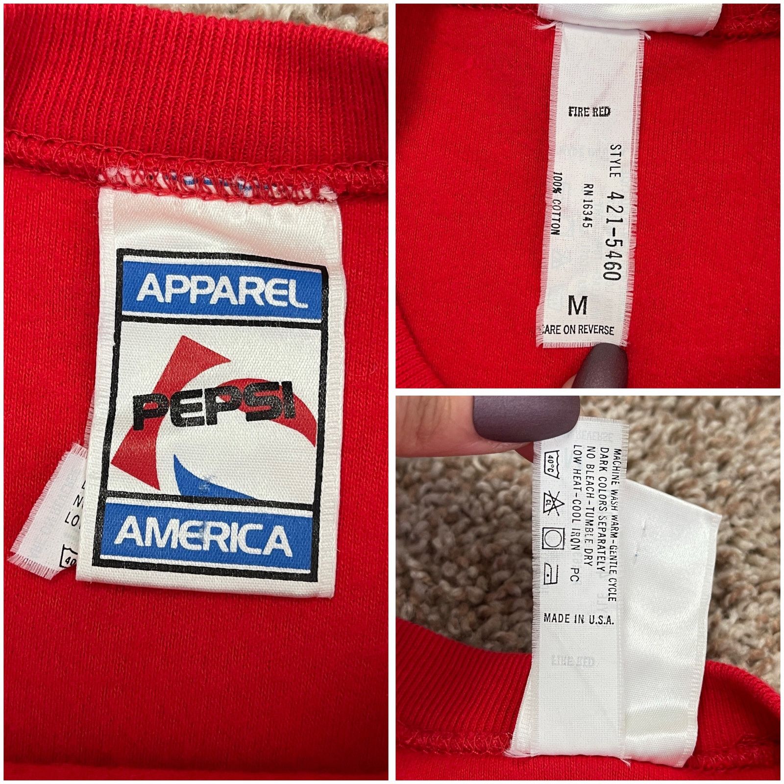Pepsi VTG 1980’s Red White Pepsi Drop Shoulder Sweatshirt NWOT M Size US M / EU 48-50 / 2 - 22 Thumbnail