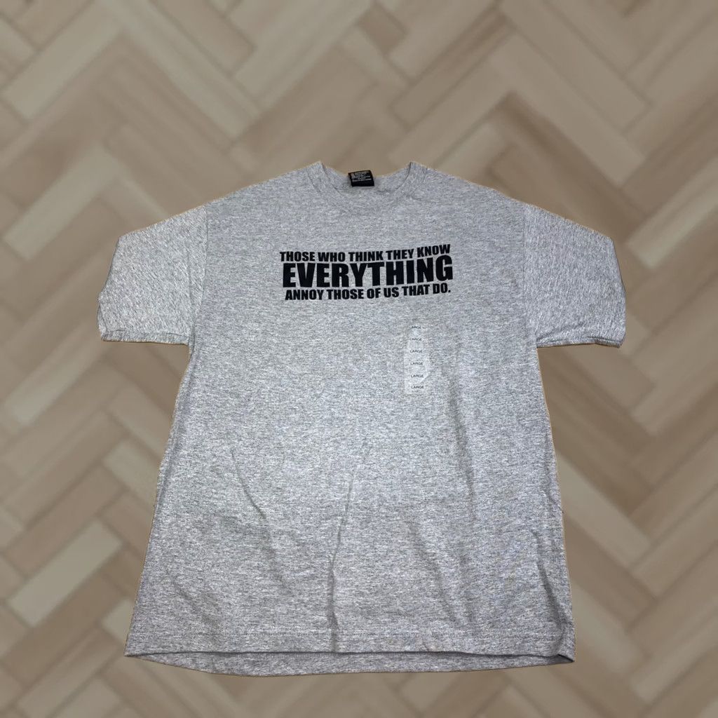 Vintage VINTAGE Top Heavy Shirt Mens L Gray Funny Humor Short Sleeve Crew Neck Cotton T-Shirt 13228 Size US L / EU 52-54 / 3 - 1 Thumbnail