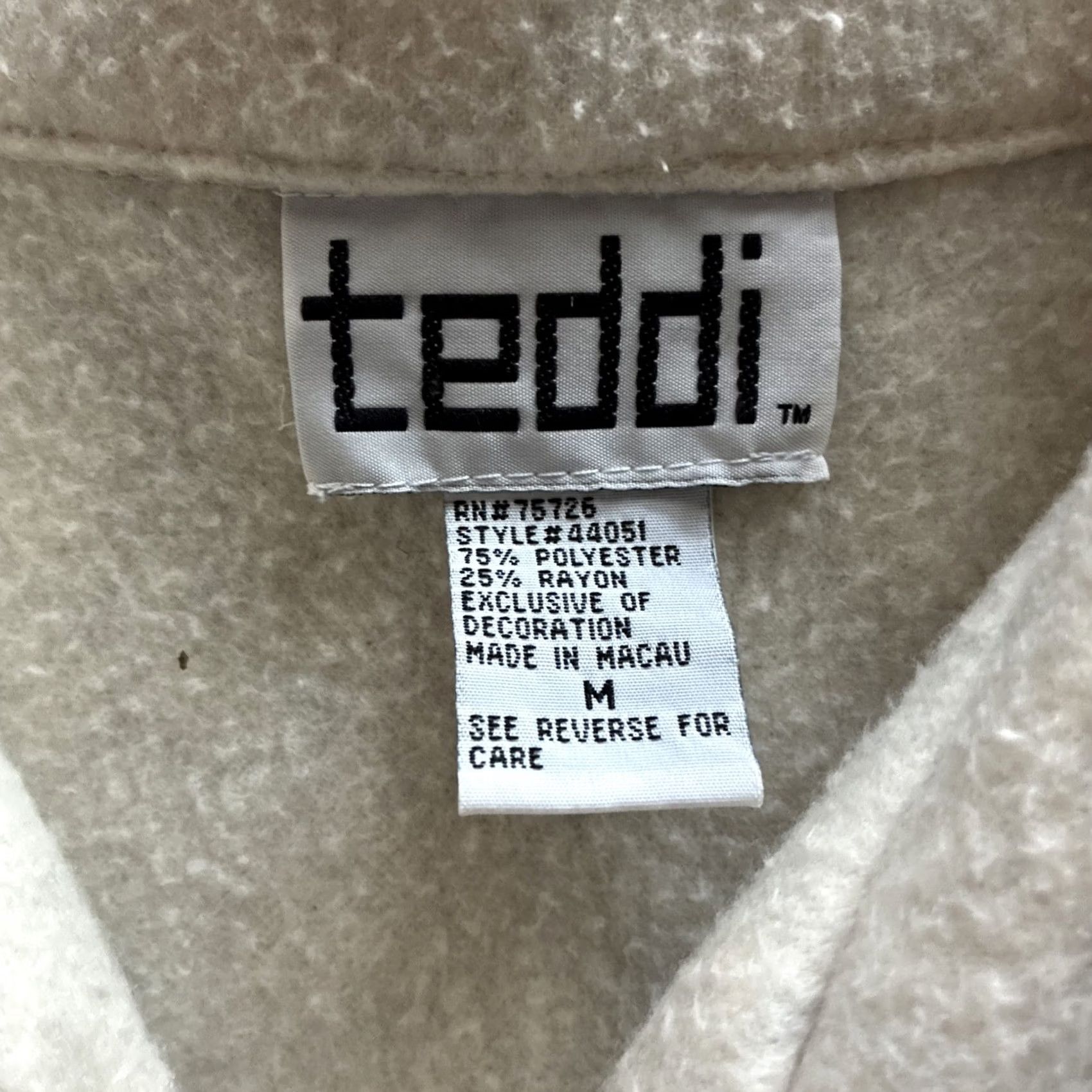 Vintage VINTAGE Teddi fleece jacket embroidered cottage button up womens medium jacket Size M / US 6-8 / IT 42-44 - 6 Thumbnail