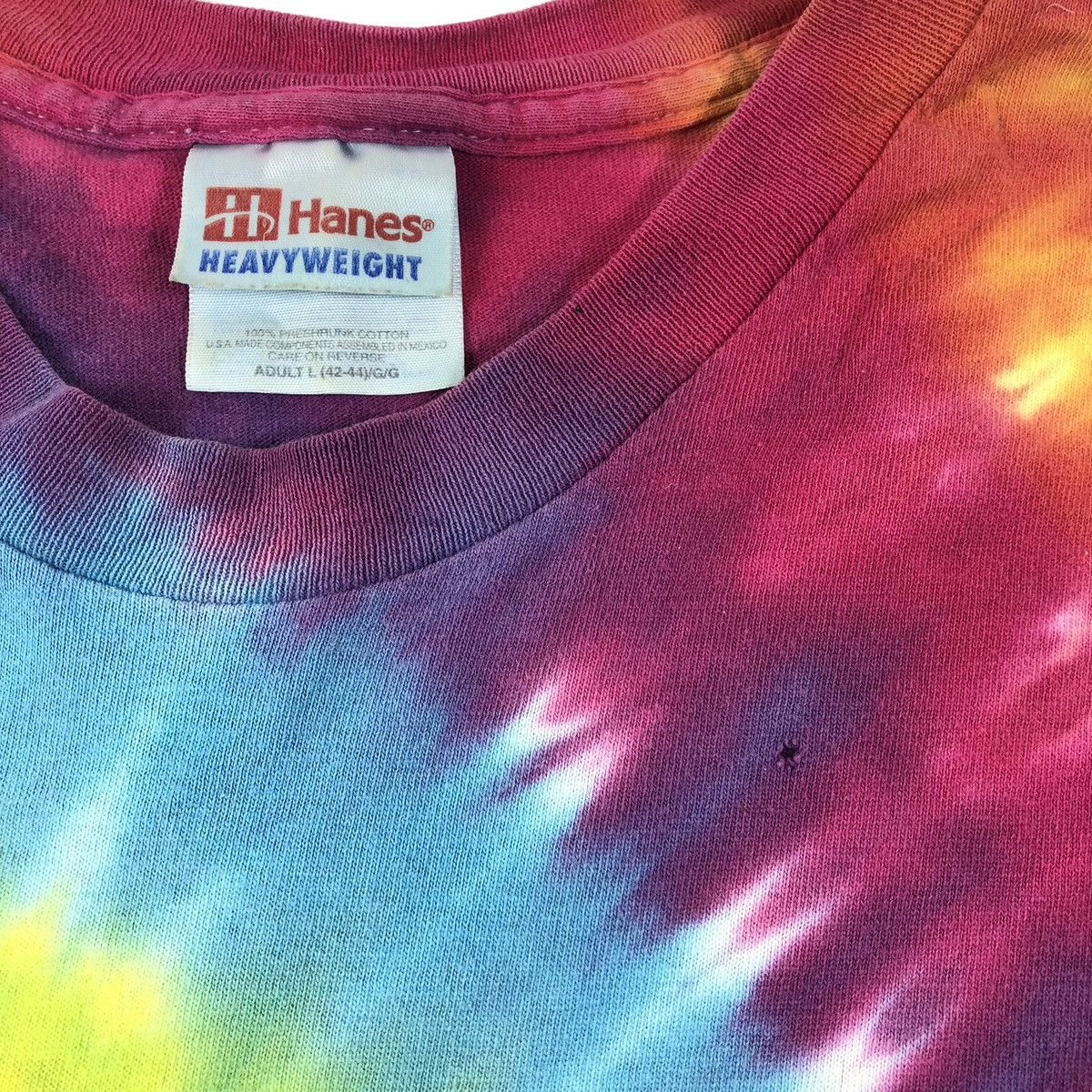 Hanes Vintage 90s Y2K Tie Dye Psychedelic Blank Hippie T-Shirt Size US S / EU 44-46 / 1 - 3 Thumbnail